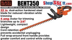 TRIMMER HEDGE 22"DUAL 4A ELECTRIC DUAL 3/4"BRANCH