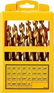 BIT PILOT POINT DRILL SET 29PC TITANIUMN 1/16"-1/2"