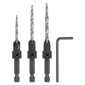 BIT COUNTERSK 3PK #6#8#10 COUNTERSINK 4CUTR TAPERED