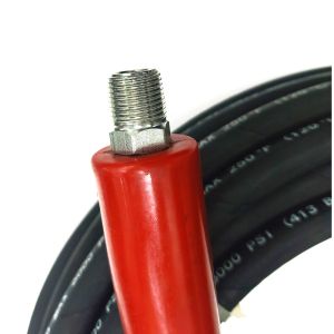 HOSE PRESSURE WASHER RUBBER 3/8"X50' 6000PSI THREADED SOLID+SWIVEL END