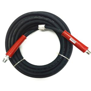 HOSE PRESSURE WASHER RUBBER 3/8"X50' 6000PSI THREADED SOLID+SWIVEL END