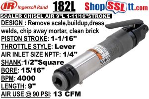 SCALER AIRCHISEL 9"1-1/16"STROKE 15/16"ARBOR 4000BPM 13CFM@90PSI
