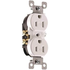 PLUG FLUSH 15 AMP IVORY TAMPER RESISTANT DUPLEX