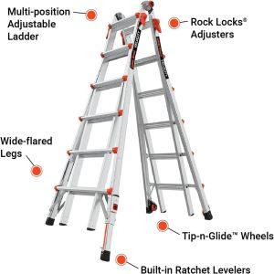 LADDER M26 TY 1A 300# 26' ALUMINUM W/RATCHET LEVEL