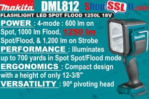 LIGHT SPOT FLOOD 1250L 18V BARE TOOL FLD/SP-1000/600L