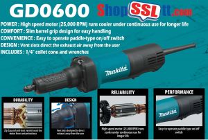 GRINDER DIE 1/8-1/4" 3.5A PADDLE SWITCH