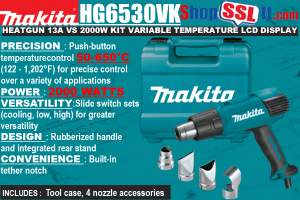 HEATGUN 13A VS 2000W KIT VARIABLE TEMPERATURE LCD DISPLAY 