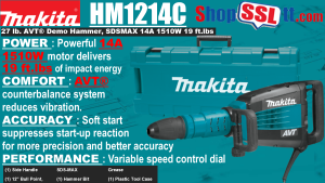 DRILL DEMOLITION HAMMER SDSMAX 19FTLB AVT 14A 1510W 27LBS