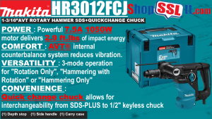 DRILL ROTARY HAMMER 1-3/16" SDS+AVT 7.5A 1050W 2.9FTLBS.