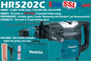 DRILL ROTARY HAMMER SDSMAX 2"14#15A, 19J 1510W 310RPM 2250BPM VSP