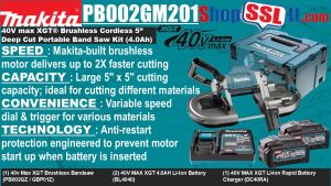 BANSAW 5"DEEPCUT 40V XGT 2X4AH VARIABLE SPEED DIAL EB SS 530FTMN