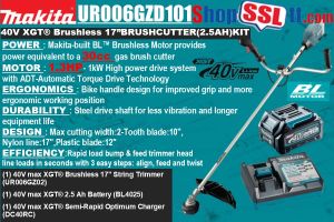 TRIMMER 17"BL XGT 40V 2.5AH UHANDLE EQUIVALENT TO 30CC