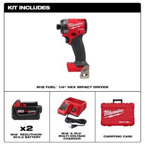 DRILL IMPACT DRIVER 1/4"HEX 2000INLBS M18 FUEL 2X5AH KIT