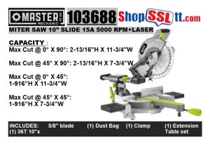 SAW MITER SLIDE 10" 15A 5000RPM 120V J1X-KZ34-255J