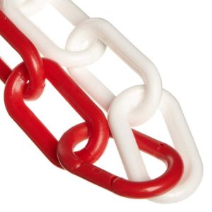 CHAIN PLAS RED&WHITE 200'