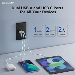 Outlets Receptacles 3-Port Wall Outlet