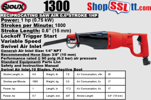SAW RECIPROCATING AIR 0.6"STROKE 1HP