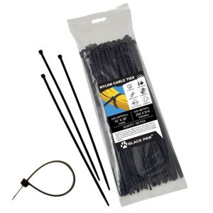 NYLON CABLE TIE BLK 12" 8MM X 300MM