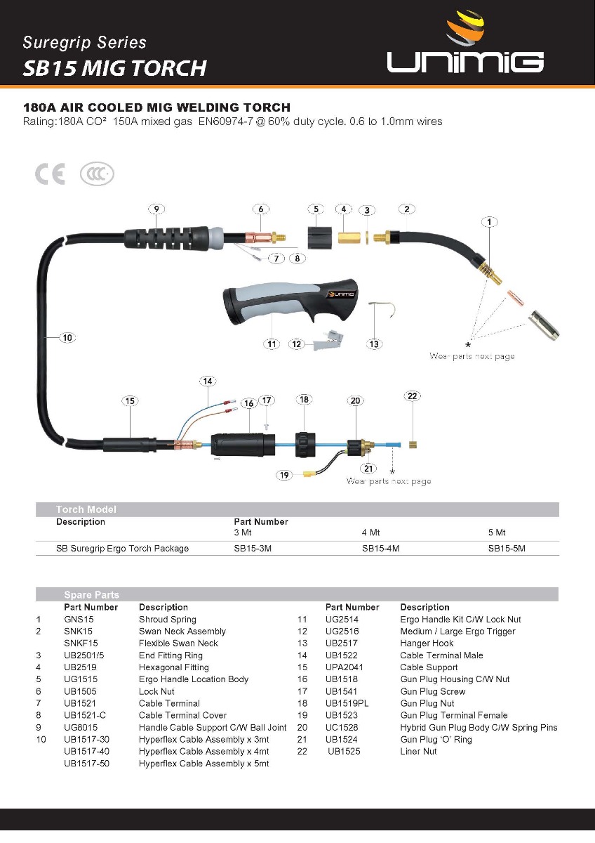JTA-VMIG105I GUN SB15 PARTS