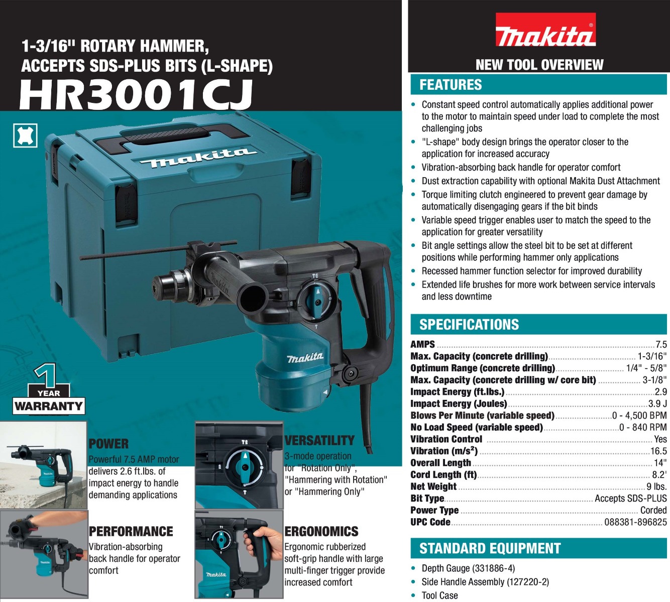 MAK-HR3001CJ SPEC SHEET